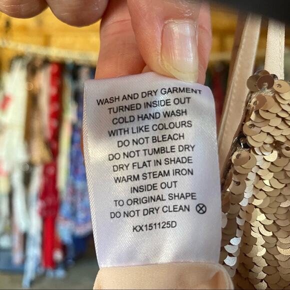 Keepsake Blame it on Me Blush Sequin Dress Small - Picture 5 of 6